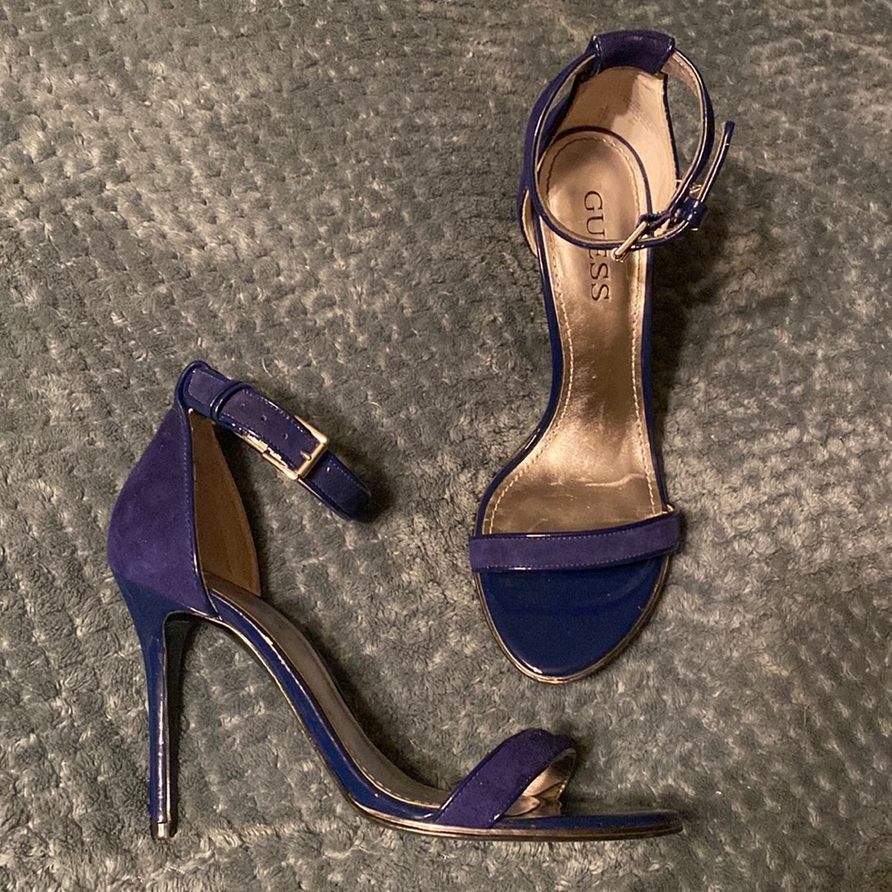 Guess blue suede and patent leather stiletto size 8